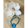 Bracelet coulissant nylon fleur pampille "Aura " 30 mm