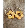pampilles interchangeables " Aura " 25 mm Jaune /orange paillettes