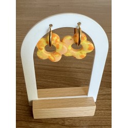 pampilles interchangeables " Aura " 25 mm Jaune /orange paillettes