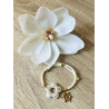 Bracelet coulissant nylon fleur « pampille  « 30 mm