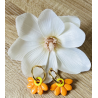 Pampilles interchangeables  " Fleur pop " orange et jaune 25 mm/ 30 mm