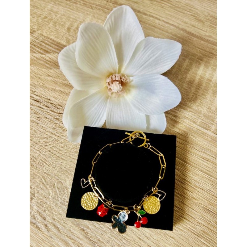Bracelet à personnaliser avec Charms . Fermoir QT Bracelet à personnaliser avec Charms . Fermoir QT