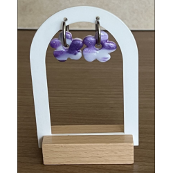 Pampilles interchangeables  " Nuafleur " Violette et blanche 20 mm