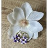 Pampilles interchangeables  " Aloha Bloom " Vichy  Violette et blanche  .