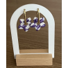 Pampilles interchangeables " Aloha Bloom " vichy violette et blanche