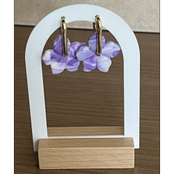 Pampilles interchangeables  " Florinette  " Violette et blanche