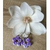 Pampilles interchangeables " Fleur  Mystiflor " Violette et blanche .