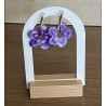 Pampilles interchangeables " Fleur  Mystiflor " Violette et blanche .