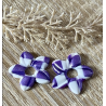 Pampilles interchangeables " Aloha bloom " Vichy violette et blanche