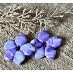 Pampilles interchangeables " Florinette " Violette et blanche .