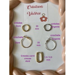 Créoles et boucles d'oreilles .