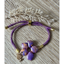 Bracelet coulissant Pampille + charm .