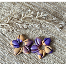 Pampille interchangeables " Aloha Bloom " Pêche et Violet .