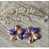 Pampille interchangeables " Aloha Bloom " Pêche et Violet .