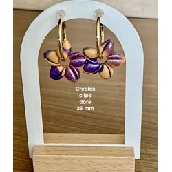 Pampille interchangeables " Aloha Bloom " Pêche et Violet .