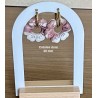 Pampilles interchangeables " Douce Floraison " Vieux rose et blanche . 25 mm