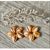 Pampilles interchangeables " Aloha bloom " Marbré Orange .