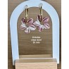 Pampilles interchangeables " Aloha Bloom " Vieux rose et blanche .