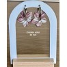 Pampilles interchangeables " Aloha Bloom " Vieux rose et blanche .