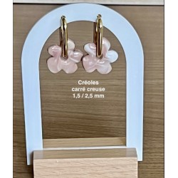 Pampilles interchangeables " Nuafleur " Marbré beige et blanche .20 mm.