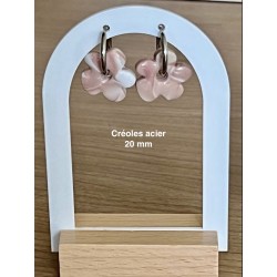 Pampilles interchangeables " Nuafleur " Marbré beige et blanche .20 mm.