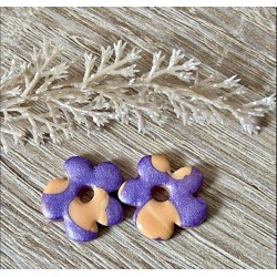 Pampilles interchangeables "Nuafleur " Violette et Abricot .20 mm