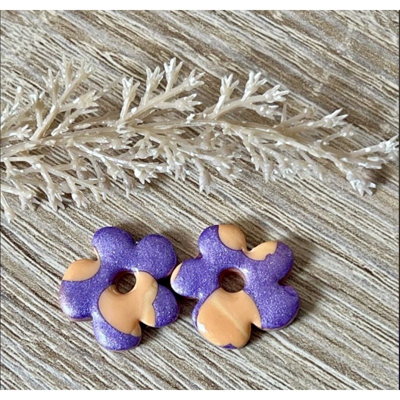 Pampilles interchangeables "Nuafleur " Violette et Abricot .20 mm Pampilles interchangeables "Nuafleur " Violette et Abricot .20 mm