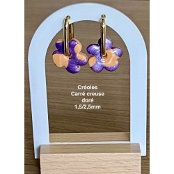 Pampilles interchangeables "Nuafleur " Violette et Abricot .20 mm