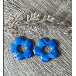 Pampilles interchangeables " Aura " Marbré bleu océan 25 mm.