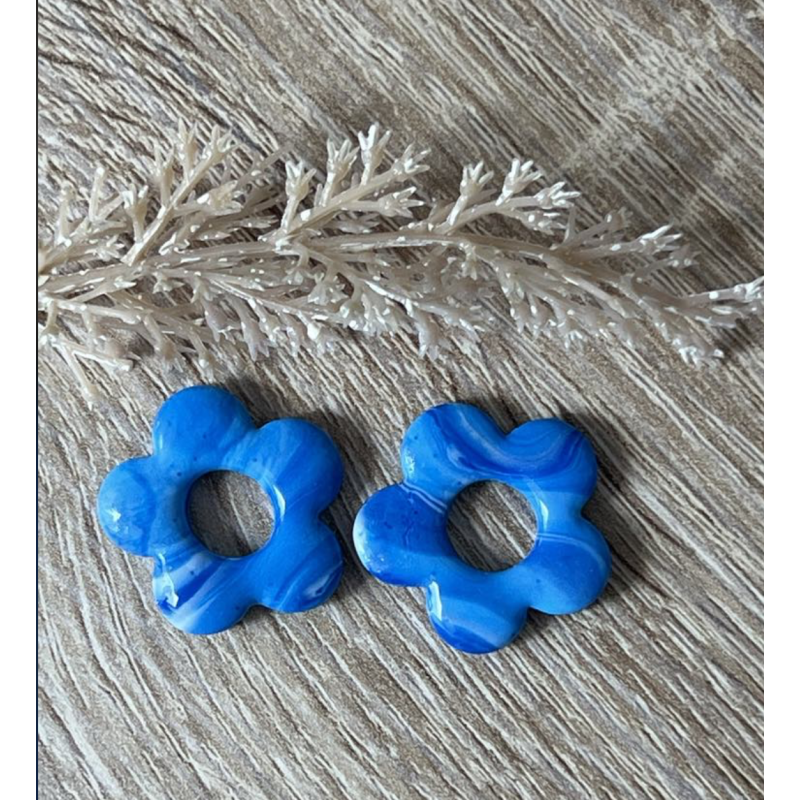 Pampilles interchangeables " Aura " Marbré bleu océan 25 mm. Pampilles interchangeables " Aura " Marbré bleu océan 25 mm.