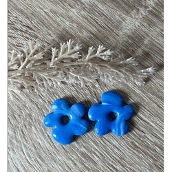 Pampilles interchangeables " Nuafleur " Marbré bleu océan 20 mm.