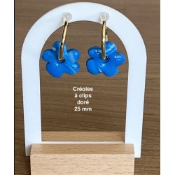 Pampilles interchangeables " Nuafleur " Marbré bleu océan 20 mm.