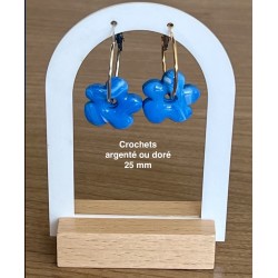 Pampilles interchangeables " Nuafleur " Marbré bleu océan 20 mm.