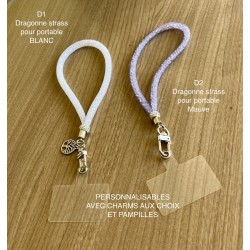 Dragonne poignet pour portable Personnalisable .