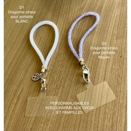 Dragonne poignet pour portable Personnalisable .