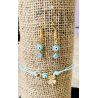 Parure bracelet noeud coulissant & boucles d'oreilles .