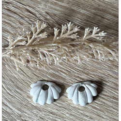 Pampilles interchangeables coquillage marbré blanc