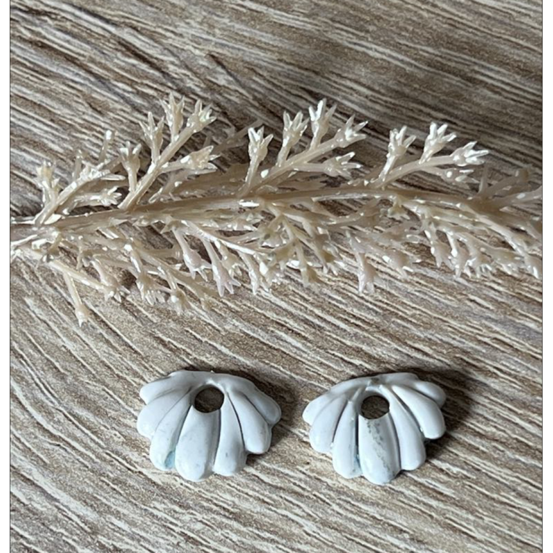 Pampilles interchangeables coquillage marbré blanc Pampilles interchangeables coquillage marbré blanc