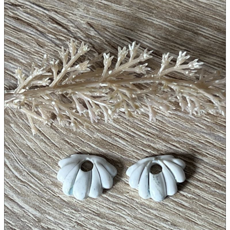 Pampilles interchangeables coquillage marbré blanc