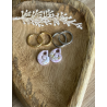Pampilles interchangeables " coquillage "1,5/ 20mm  marbré mauve et blanc .