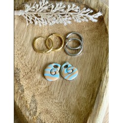 Pampilles interchangeables " Coquillage " 1,5/20 mm Orange et bleu