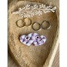 Pampilles interchangeables" puzzle d'amour " 30/25mm Vichy mauve et blanc .