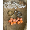 pampilles interchangeables " Aloha Bloom " 25mm marbré orange .