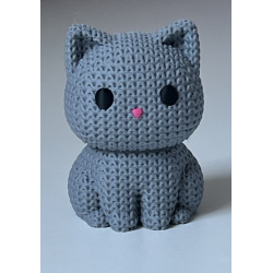 Petit chat tricot gris .
