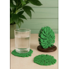 Dessous de verre  " Feuilles de  Monstera + socle " .