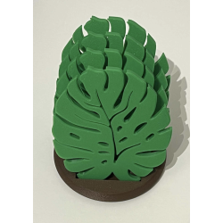 Dessous de verre  " Feuilles de  Monstera + socle " .
