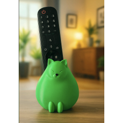 Porte télécommande " Chat vert pomme "