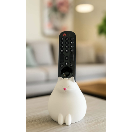 Porte télécommande " Chat Blanc "