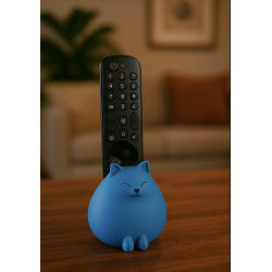 Porte télécommande " chat bleu "