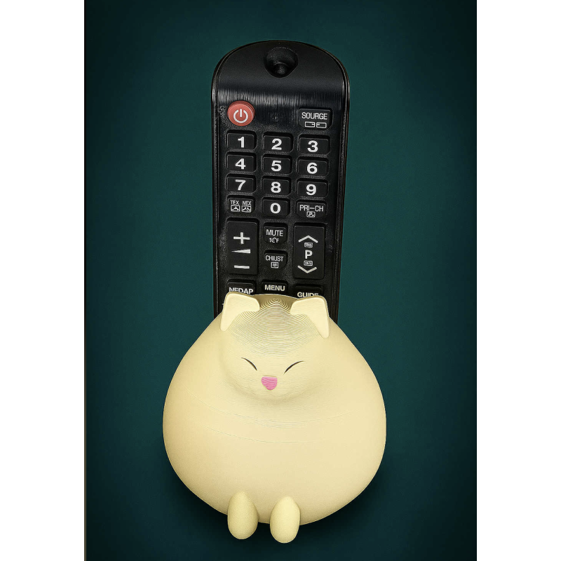 Porte télécommande " Chat Ecru " Porte télécommande " Chat Ecru "